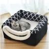 アパレルソフトネストケンネルペットベッド猫用犬寝台マットパッドテント洞窟ハウス冬の温かい犬のベッドカラーアクセサリー