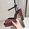 Shiny Crystal Luxury High Heel Shoes Women Sandals Buckle Strap Platform Shoes Female Sandalias De Las Mujer