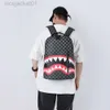 Designer Spraygrounds Mochila Tubarão Boca Mens Mochila Saco de Viagem Moda Verificação Mochila Saco de Estudante Grande Capacidade Rua Tendência Saco de Tubarão