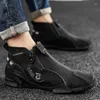 Boots Men's Casual Shoes Trend Suitable For All Day Walking Zippers Handcrafted Discounts Korean Oversized SportsShoes