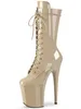 Bottes 8 pouces trois pièces cheville exotique discothèque pôle danse bandes petite taille femmes sexy fétiche talons hauts plate-forme 15 cm gothique