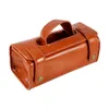 Cosmetic Bags & Cases Brown PU Leather Men's Pouch Fashion Waterproof Shaving Brush Razor Travel Toiletry Bag204h