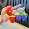 2024 Hand-Woven Wool Strawberry Keychain Woven Flower Accessories Bag Key Chain Pendant Liten Gift Wholesale