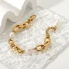 Bransoletki uroku 18 -karne złote stali nierdzewne barokowa słodkowodna dla kobiet o szerokości o szerokości 12 mm grubą bransoletkę