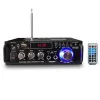 アンプ12V/220V BT298A 2CH LCDディスプレイデジタルHIFIオーディオステレオパワーアンプBluetoothCompatible FM Radio Car with Remote Control