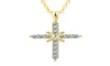 N41001 Retro Silver Charm Pendant Full Ice Out CZ Simulated Diamonds Catholic Crucifix Necklace With Long Cuban Chain9752947