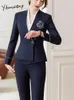 Jitimuceng Slim Women Suits Zestawy biurowe mody damskie pojedyncze guziki Blazer Blazer Blazer Casual Solid spódnica 240226