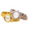 Armbandsur 2024 Fashion Golden Silver Steel Slim Straps Women Watches