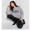 24SS Women's Hoodies Felpesthirts Annie Sliose e pigro Grey Round Ab Neck For Women