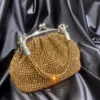 Shoulder Bags Women s Bag Dinner Handheld Clip Full Diamond Handmade Sparkling Water Handbag 240427