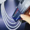 Pass Diamond Tester 925 Silver Cuban Link Necklace Iced Out 6.5mm 1 Row Hip Hop Vvs Moissanite Cuban Link Chain