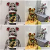 Filmspel Bearbrick 400 Electricating Gold Lucky Cat Figure Table Decoration Drop Delivery Toys Toys Action Figures DHK7Z