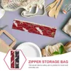 Contenitori per cucina 2 pezzi Posate Borsa con cerniera Penne Tote Cannucce Per il trasporto di borse giapponesi Stampaggio di stoffa di cotone Pettine da viaggio