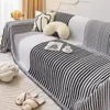 Cadeira cobre linhas pretas chenille sofá capa de pano cobertor completo universal toalha de sofá almofada à prova de poeira