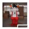 Mascot Koekostuum Feestspel Jurk Outfit Reclame Halloween Verjaardag Outdoor Drop Delivery Kledingkostuums Dhiqy