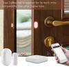 Detektor Tuya Zigbee Smart Window Door Gate Sensor Detector Home Security Alarm System Voice Control Work med Alexa Google Assistant