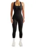 Kadın Egzersiz Tulumları Playsuits Hatırıcılar Kare Yaka Spor Fitness Yoga Giyim Kolsuz U Boyun İnce Taytlar 240226