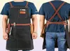 Tablier de coupe de cheveux en Denim pour hommes, outil de Salon de coiffure réglable, bavoir BBQ, uniforme de travail, mode coréenne, noir Aprons8707206