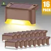 Lot de 16 lampes solaires LED pour clôture, éclairage d'extérieur, imperméable, Bronze, luminaire décoratif d'intérieur, idéal pour un Patio, un jardin ou des escaliers, Pathway255B, 16 paquets