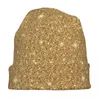 Berets Sparkle Print Art Beanie Hats Glam Gold Glitter Bonnet Unisex Hip Hop Gym Skullies Beanies Autumn Graphic Head Wrap Caps