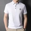 100% pure cotton deer head embroidered polo shirt short sleeved mens high-end brand T-shirt summer casual fashion Paul shirt 240227