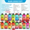 Originale bang 20000 puff Sigarette elettroniche usa e getta Penna Vape con controllo del flusso d'aria Batteria ricaricabile 650mAh Batteria da 20K sbuffi Bobina a rete 25ml Vapers pod preriempiti