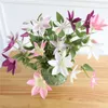 Decoratieve bloemen Kunstmatige groene planten Bonsai Paars Roze Clematis Valse bloesem Rhodotypos Scandens