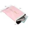 Envelopes 100 peças rosa/preto, obrigado, portátil, poli mailer, envelopes adesivos, sacos de cabelo, pacotes de cabelo, caixas de presentes para festa, bolsas para envio