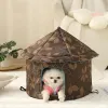 Tapetes para gatos, casa camuflada para animais de estimação, tamanho pequeno, interior, exterior, quente, à prova d'água, casa de inverno, pano empilhável, abrigo para cães e gatos