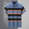 Polos Polos Mashrival Suepr Duże letnie polo luźne klapy Lable Casual Stripe plus size 2xl 3xl 4xl 5xl 6xl 7xl 8xl