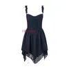 Abiti casual Mingmingxi Summer Mini Lace A Line Party Navy Boning Bodycon Corsetto Abito Vacanza Vacanza Abbigliamento donna