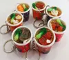 Ship 4CM Keychain Keyring Delicious Black Oriental Bowl Food With Chopsticks ON Noodles Charm Phone Strap Mobile Bag Pendant 6896305