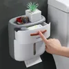 Ecoco двухслойный держатель для туалетной бумаги водонепроницаемый настенный ящик для хранения салфеток аксессуары для ванной комнаты туалет подставка для рулонной бумаги 240223