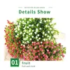 Fleurs décoratives 1-5 pièces artificielles plantes d'extérieur arbustes buis feuilles en plastique faux buissons verdure fenêtre maison cour jardin décor de mariage