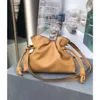 Shoulder Bags Women's bag 2024 new pull-out with pleated bucket bag senior sense cowhide diagonal package home cloud bag