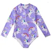 Women's Swimwear Floral Mermaid Toddler Baby Girl Long Sleeve Infant Bathing Suits Bright Ruffle Swimsuit Kids One Piece Beachwear