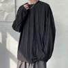 Wysokiej jakości mężczyźni antywreśnia luźne bluzy neutralne moda streetwearu Korean pullover długie rękawy Tshirty Mężczyzna 240223