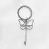 Chains Personalized Butterfly Stainless Steel Custom Name Key Ring for Women Umbrella Shape Angel Wings Key Pendant Choker Gold Jewelry