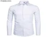 Men039s Camicie eleganti di alta qualità Moda Slim Fit Manica lunga Uomo Nero Bianco Bottone formale Chemise Homme 2203211803656