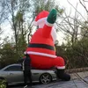 8mh (26ft) Outdoor Christmas opblaasbare kerstman met blower voor nachtclub kerstpodium evenement decor kerstdecoratie
