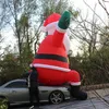 8mH (26ft) Outdoor Christmas Inflatable Santa With Blower For Nightclub Christmas Stage Event Decor Christmas Decoration