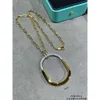 TiffanyJewelry Tiffanybrelete Heart Gold Gold Ожерелье дизайнерские украшения роскошные ювелирные украшения для женщины красочное ожерелье для половины алмаза New Lockv Gold Elecloplated