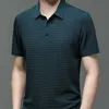 Golf Summer Mens Lop-up pusta koszula polo z krótkimi rękawami jedwabna jedwabna oddychająca moda biznesowa T-shirt męski ubrania marki 240227