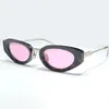 Occhiali da sole Cat Eye Argento Havana/Lenti rosa Occhiali da donna di lusso con tonalità Designer UV400 Eyewear