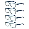 Lunettes de soleil CLASAGA 4 Pack Cadre en plastique Blocage de la lumière bleue Lunettes de lecture d'ordinateur Hommes Femmes Anti-Fatigue HD Reader Lunettes