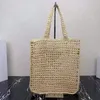 Designer womens leather handbags embroidery weave shoulder clutch Bag Hollow Raffia Straw tote Luxury men's travel Beach Woven bag crossbody basket shopper bag