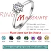 Partihandelsmycken 0,3/0,5/1CT/2CT/3CT Classic Six Claws Bröllopsengagemang 925 Sterling Silver Diamond Moissanite Ring