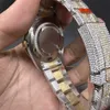 Orologi con diamanti 2023 Ultimi orologi da uomo ghiacciati con Swarovski, lunetta con castone bi-oro, numeri arabi, cinturino baguette laterale completo, orologio con movimento automatico 2824