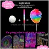 Other Festive & Party Supplies Non-Disposable Food-Grade Light Cotton Candy Cones Colorf Glowing Luminous Marshmallow Sticks Flashing Dhpek