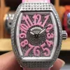 Ladies Collection Vanguard Lady Quartz Womens Watch V32 SC AT Gypsophila Dial Diamond Case Pink Leatehr Rubber Strap206y